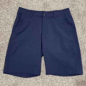 Under Armour Shorts Mens 34 Match Play Golf Elastic Waist Navy Blue Performance